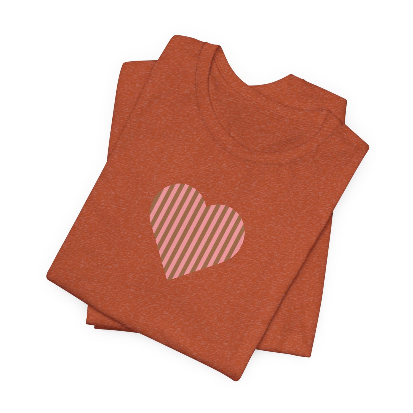 Pink/Brown Heart Ladies Tee | Preppy Basics