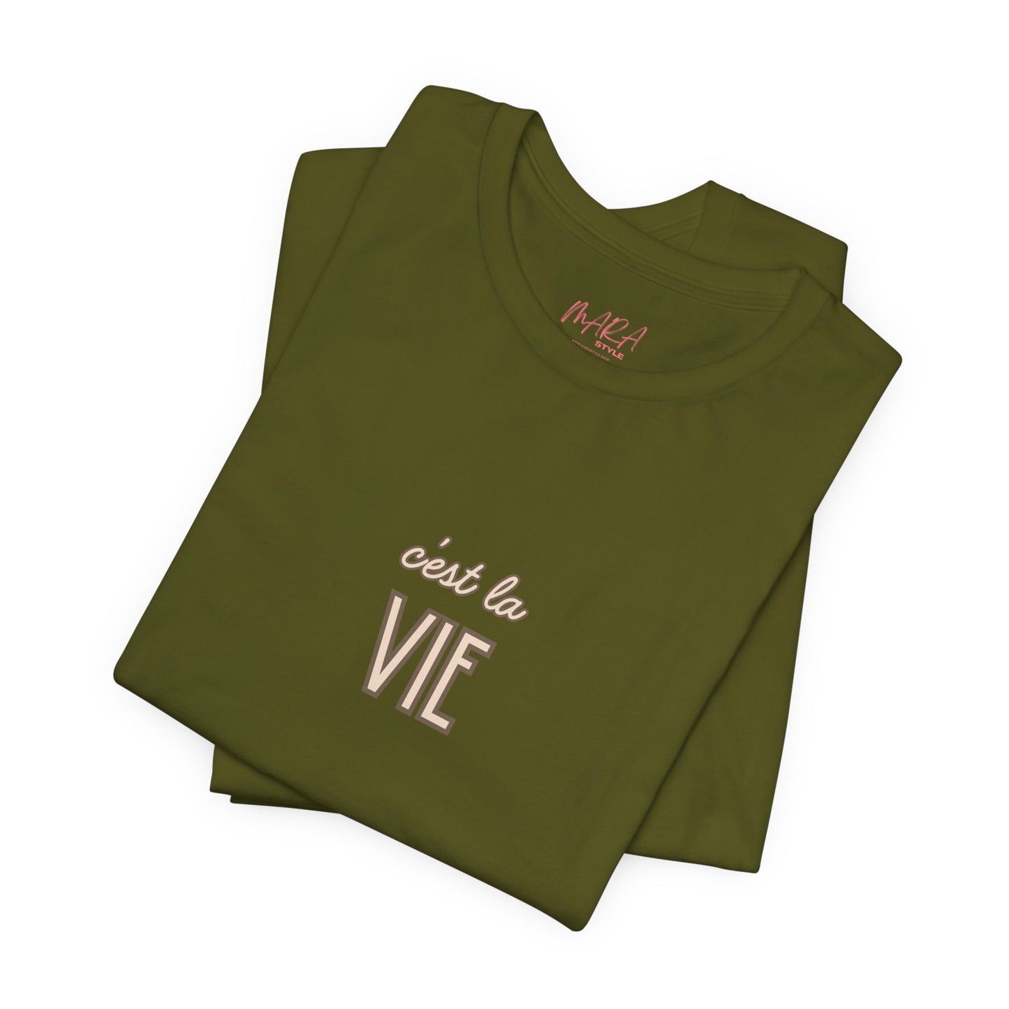 C'est la Vie Graphic Tee, Army Green