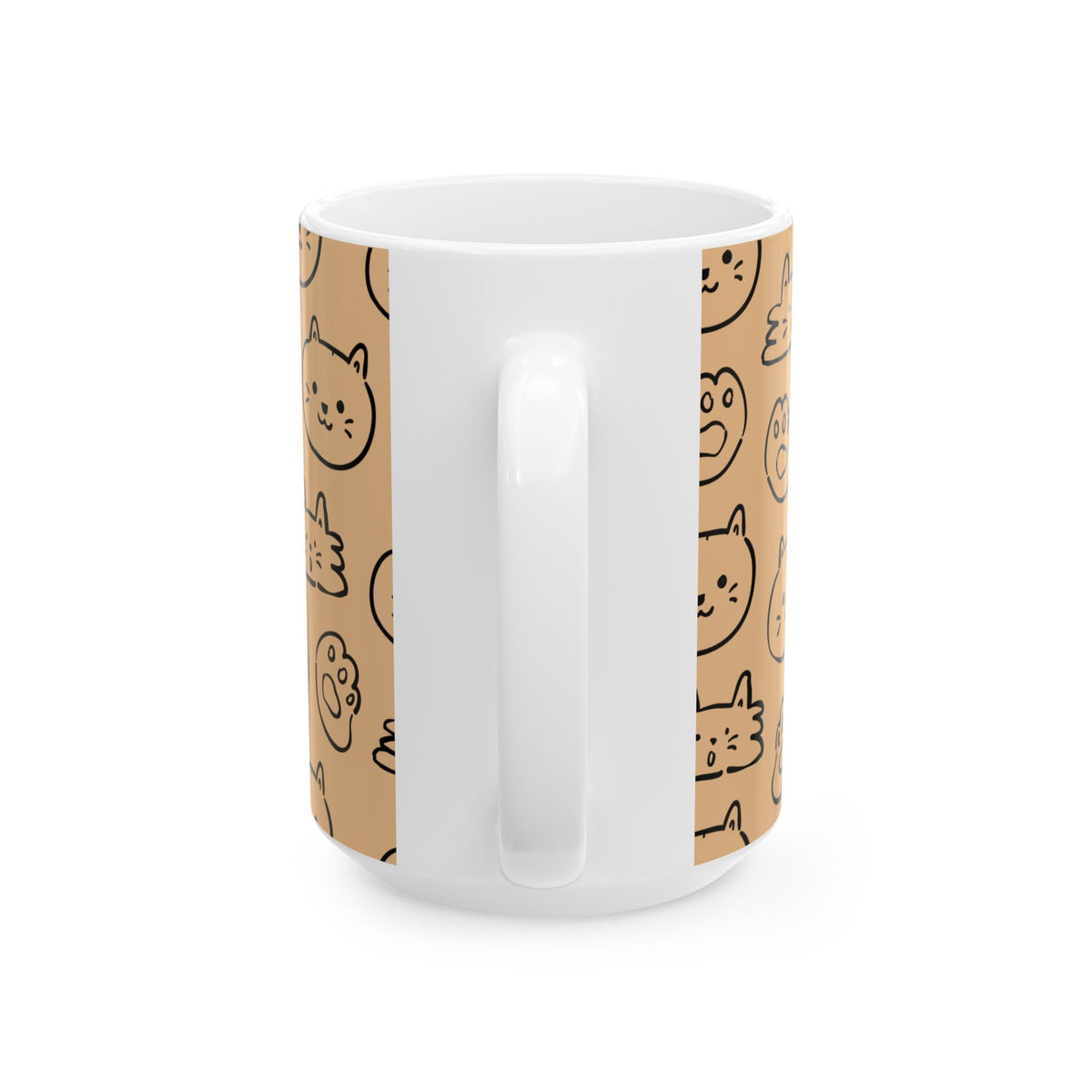 Kitty Land Mug TAN | Whimsical Cat Lover Ceramic Mug