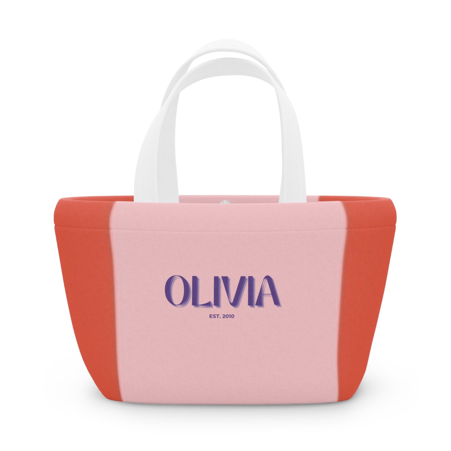 Personalized Preppy Lunch Bag, Olivia  | Stylish Custom Lunch Bag