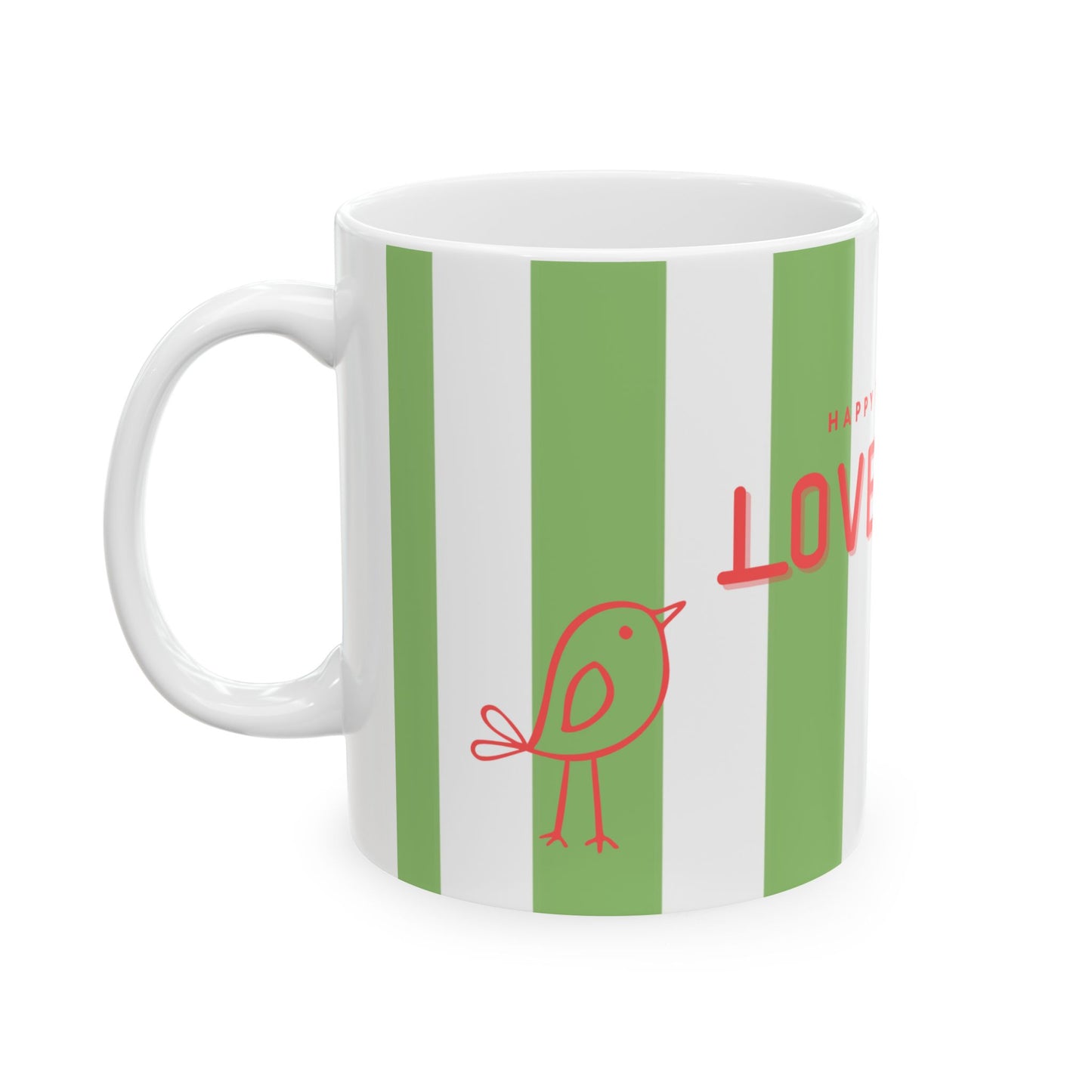 Preppy Mug - LOVEBIRDS - Happy Together, GREEN