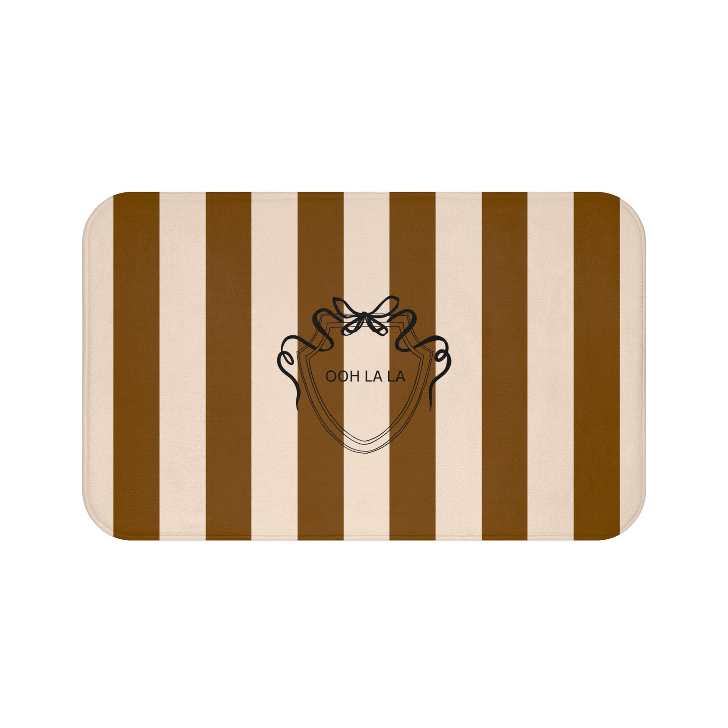 Brown and Beige Stripped luxe bath mat