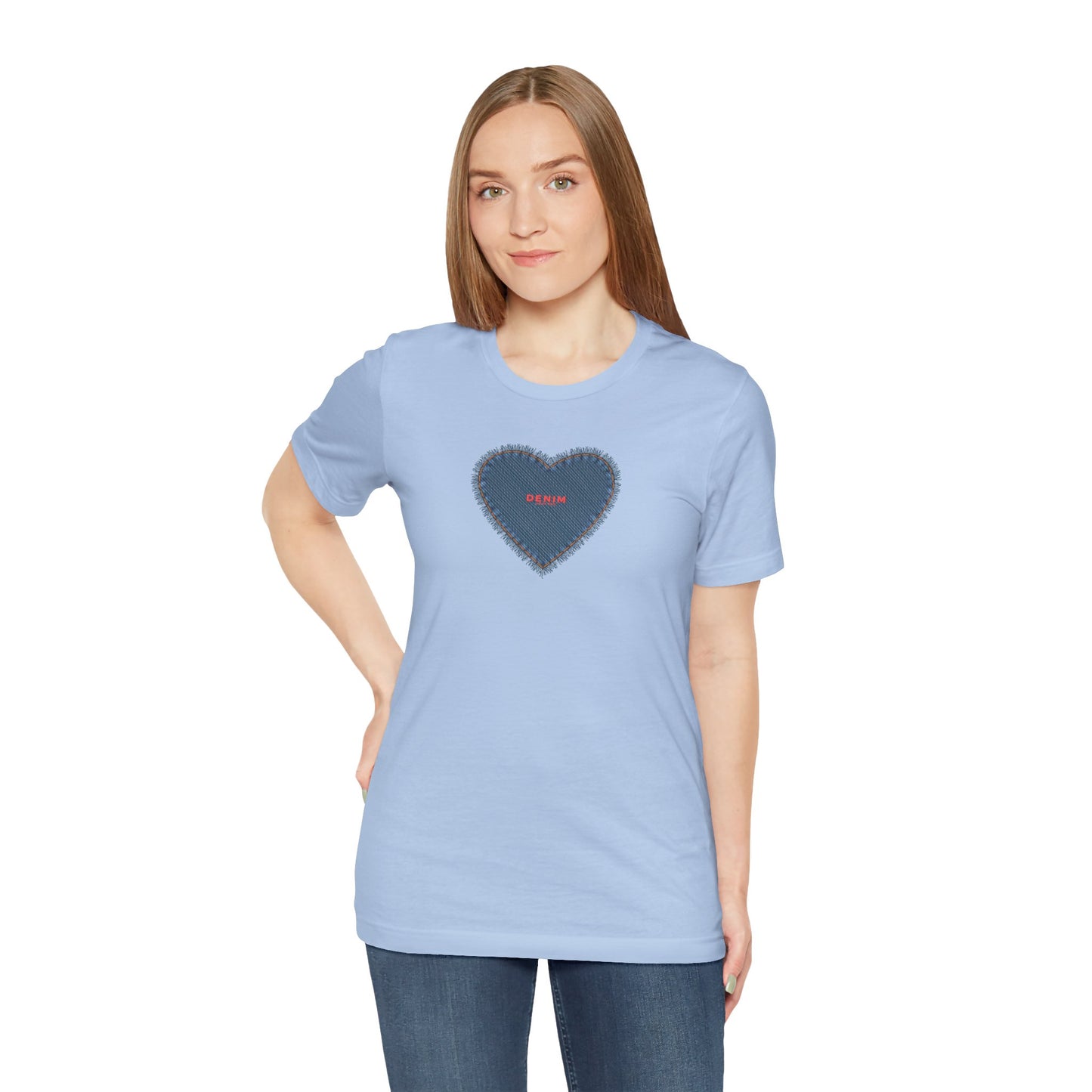 DENIM Heart Ladies Tshirt,  Jean Lover Shirt