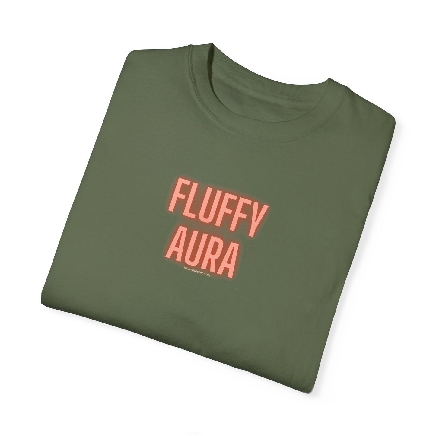 Fluffy Aura, High-Frequency Life Garment-Dyed T-shirt, Yoga Wear