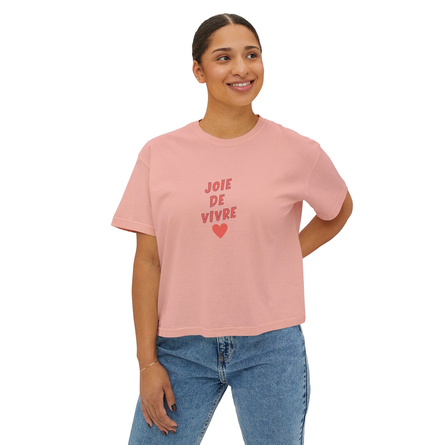 Joie de Vivre Boxy Cropped Tee, Watermelon 