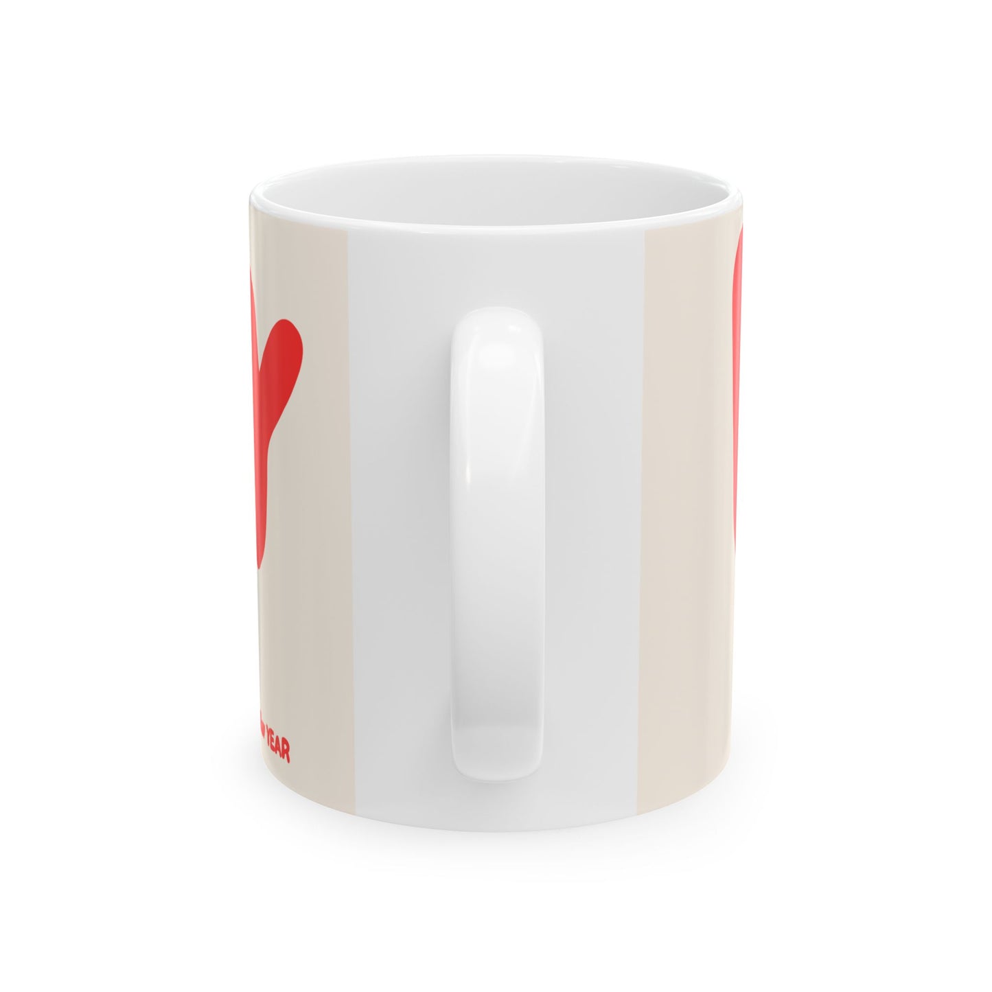 Modern Merry Christmas Ceramic Mug, Red - White