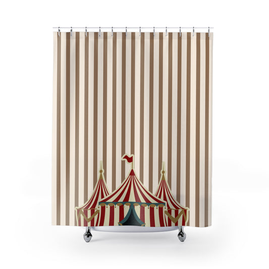 Vintage Circus Tent Stripes Shower Curtain