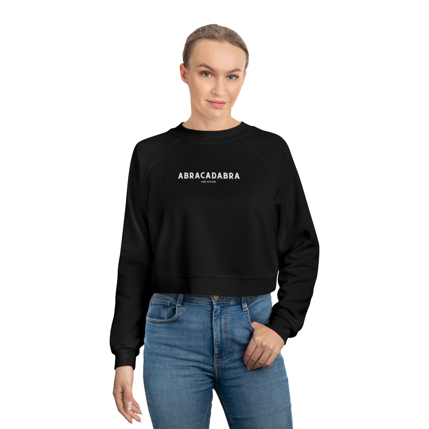 ABRACADABRA Women's Cropped Pullover Sweatshirt, Halloween Shirt