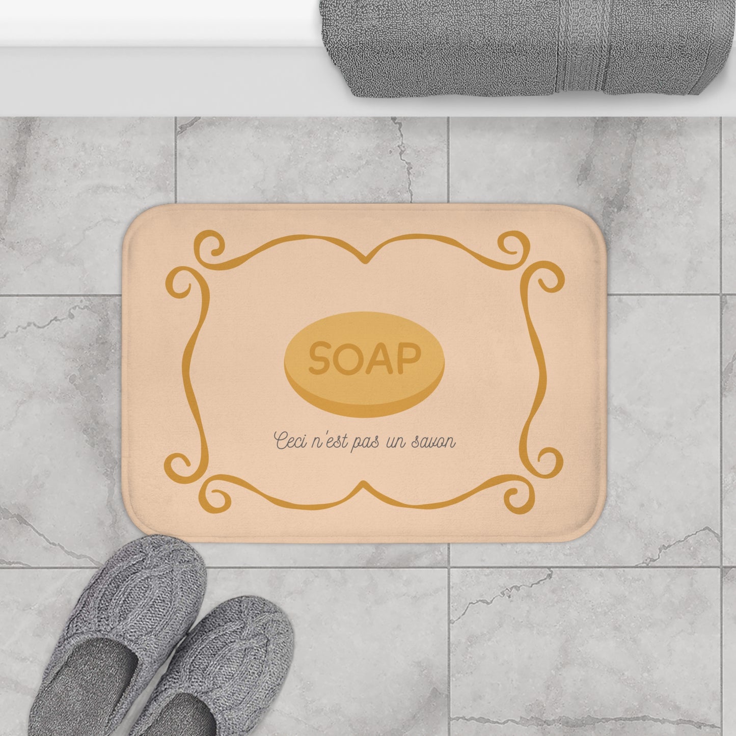 René Magritte-Inspired Bath Mat