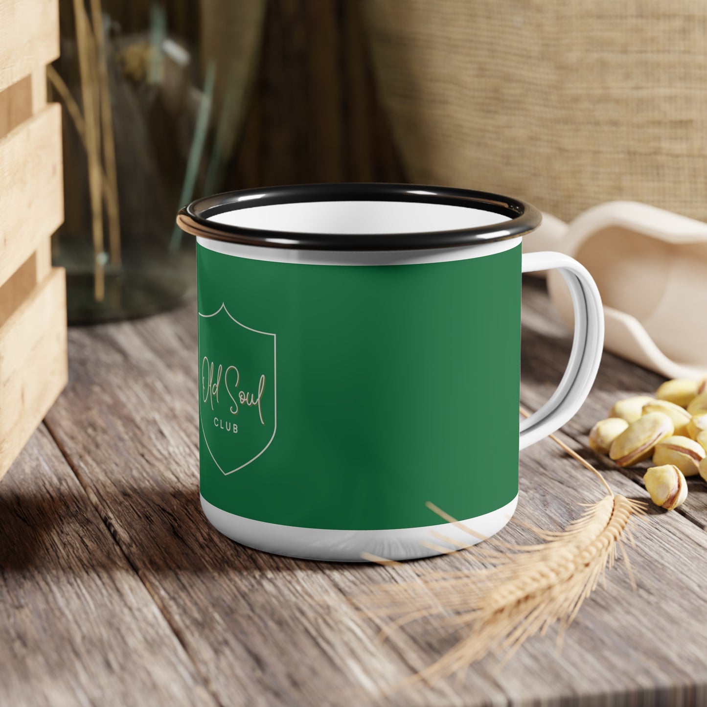 Old Soul Club Camping Mug, Forest Green