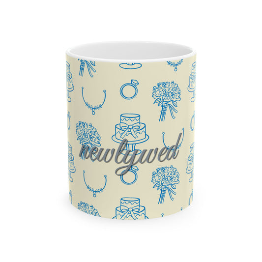 Sweet Newlywed Ceramic Mug, blue