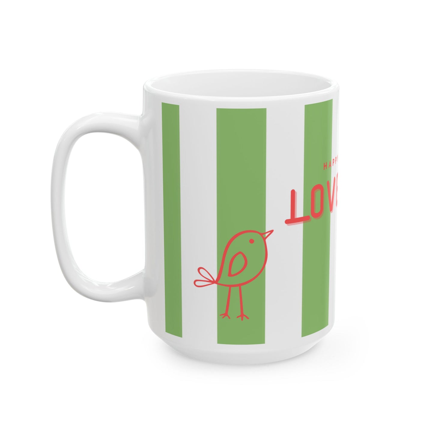 Preppy Mug - LOVEBIRDS - Happy Together, GREEN