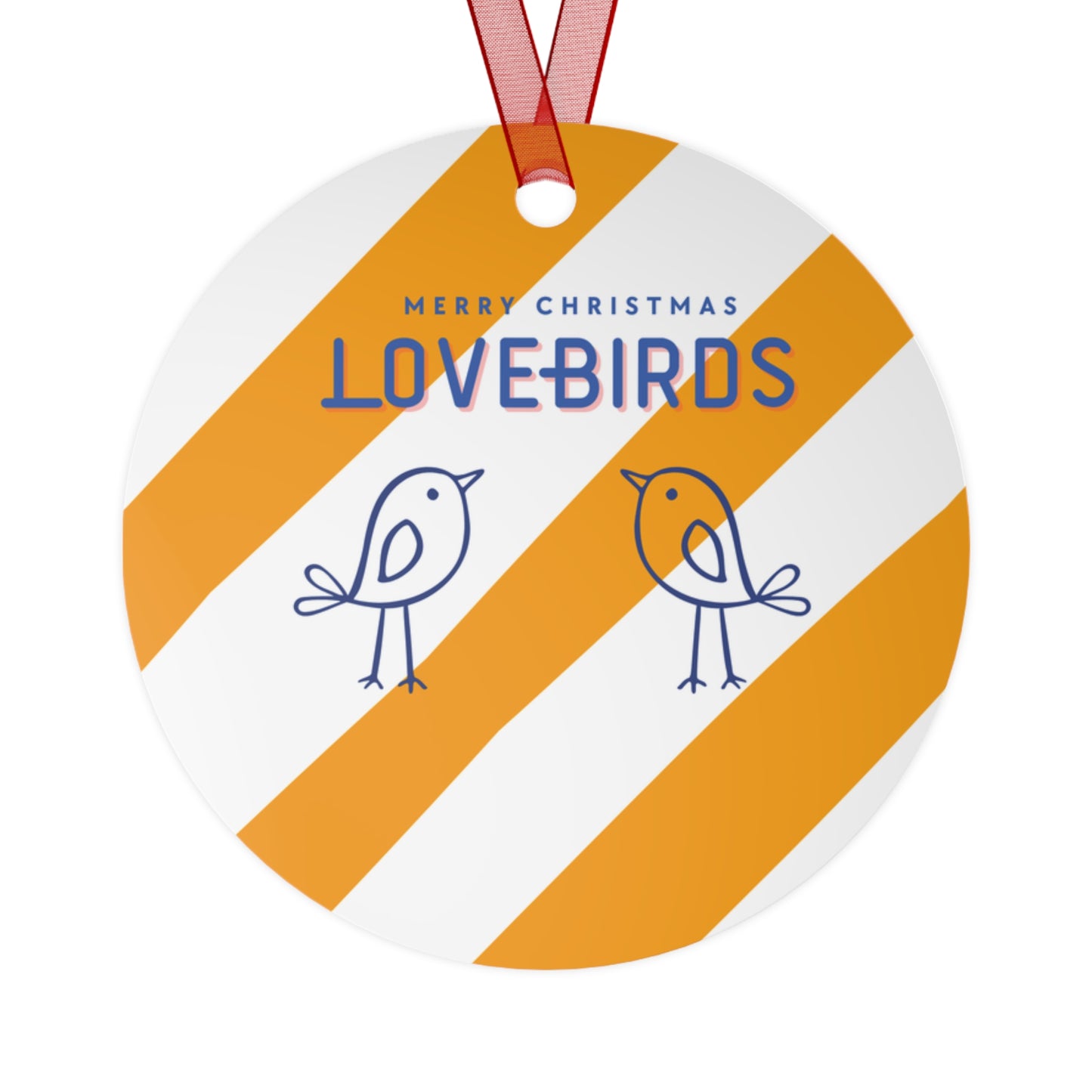 Couples Christmas Ornament - Lovebirds Metal Ornament