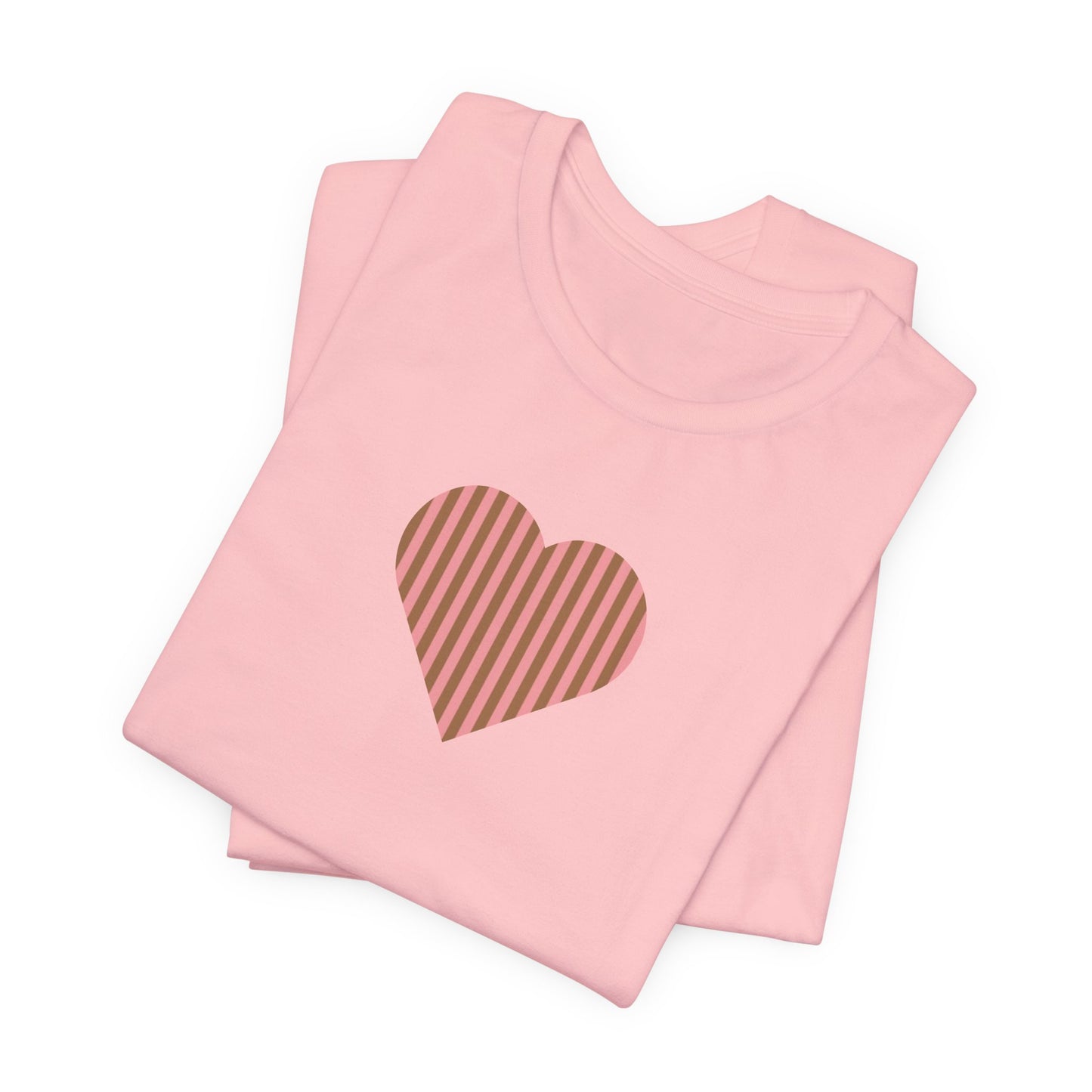 Pink/Brown Heart Ladies Tee | Preppy Basics