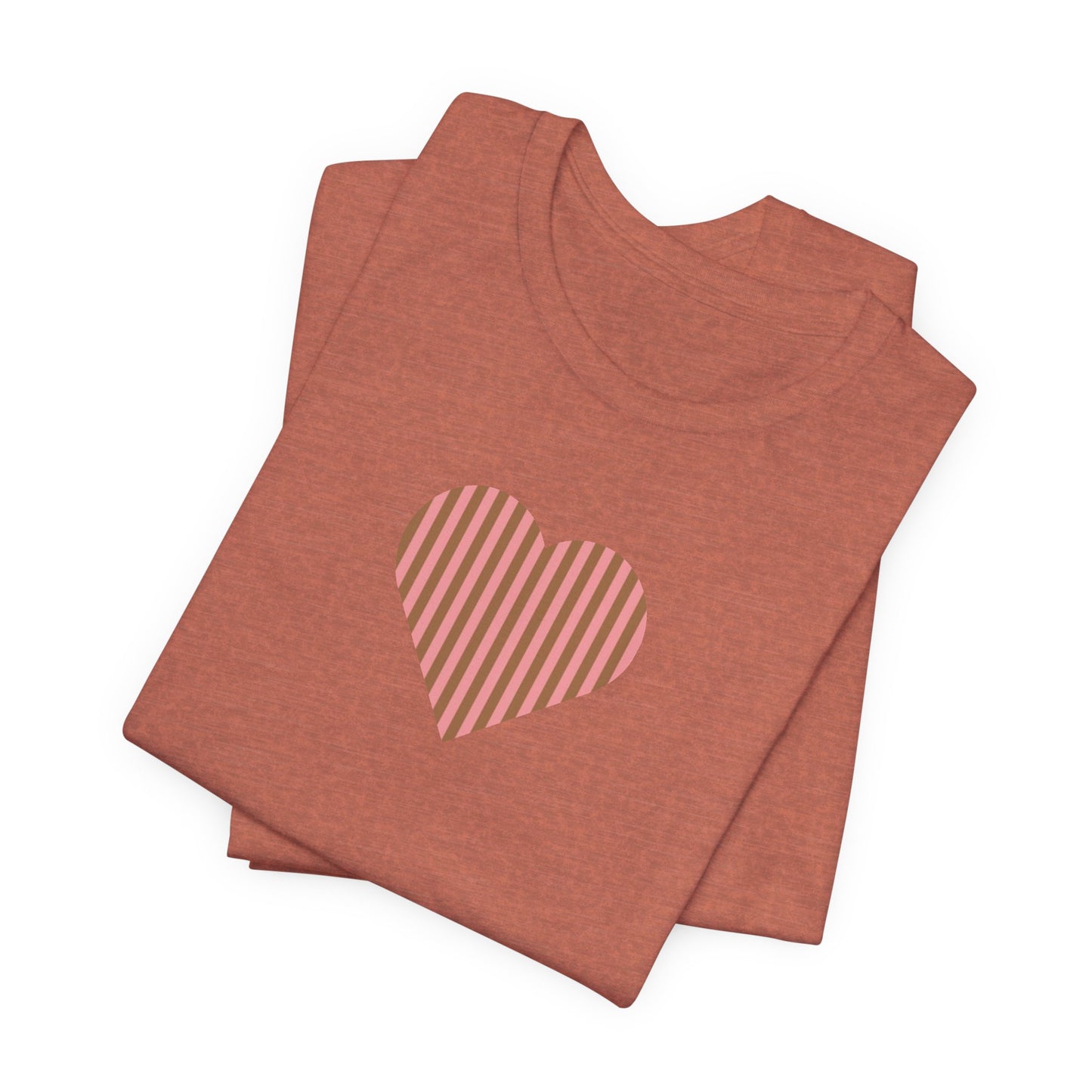 Pink/Brown Heart Ladies Tee | Preppy Basics