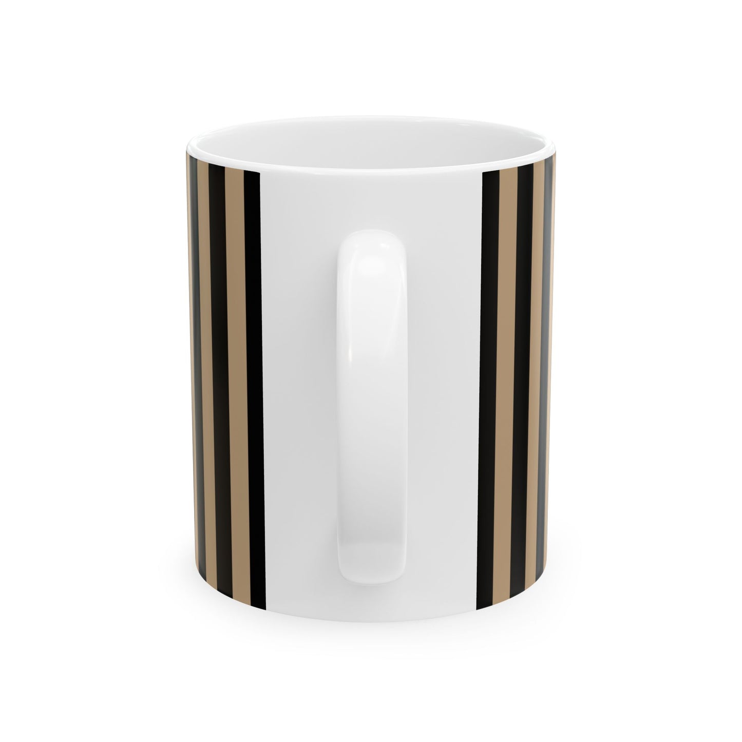 Le Guépard Ceramic Mug, WILD & FREE Collection – Vintage BLACK Striped Coffee Cup