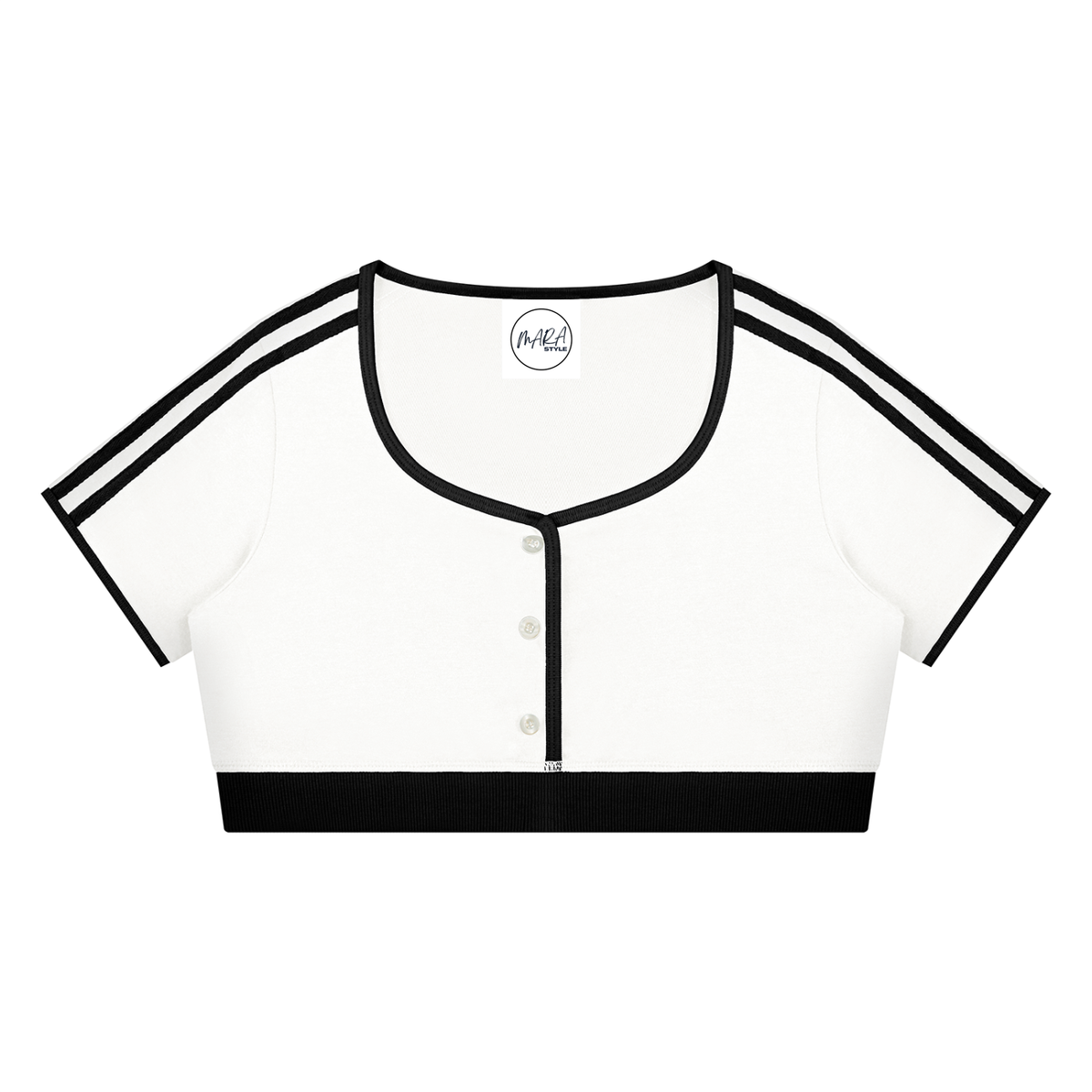 Oui Oui Women’s Crop Ringer T-Shirt | Retro Athleisure