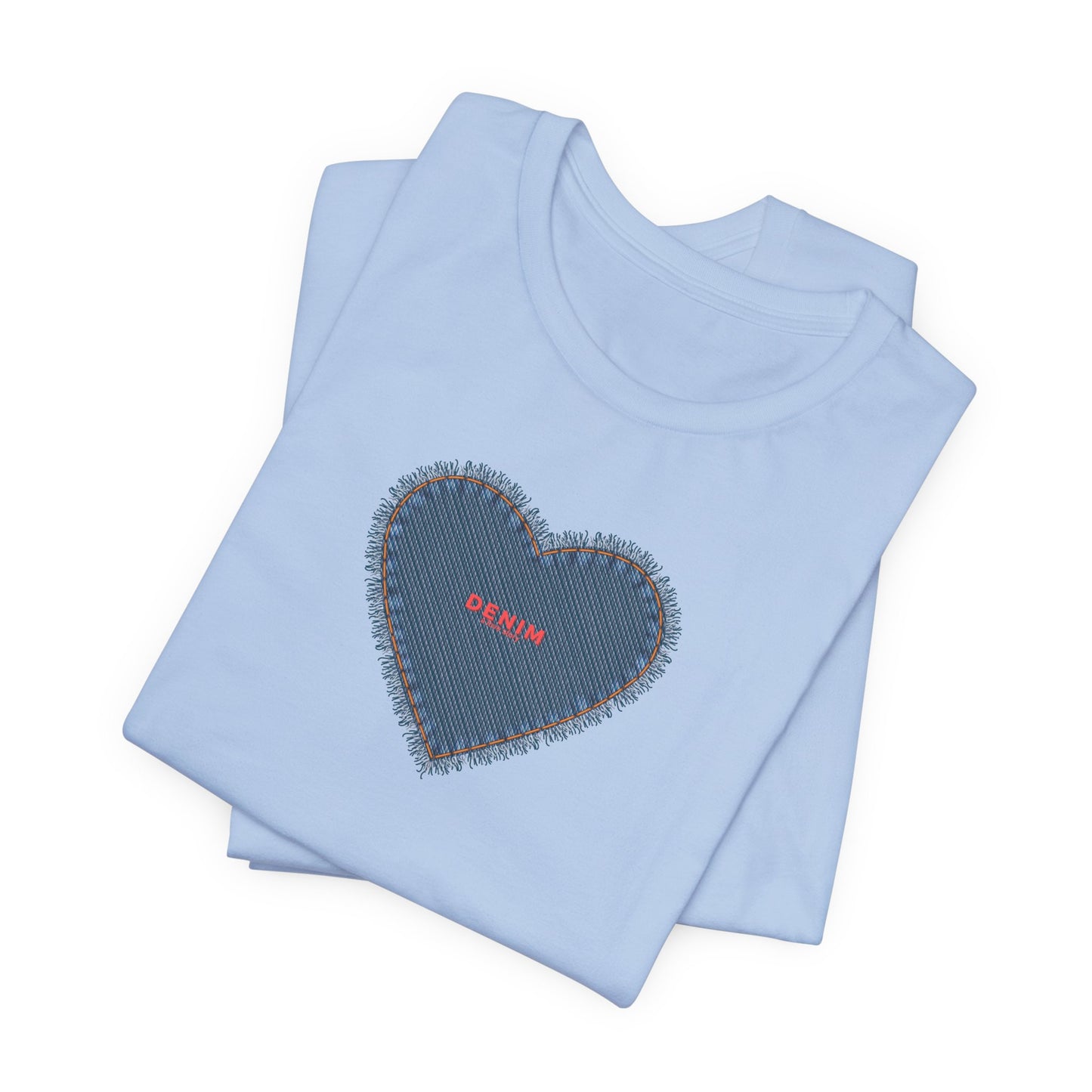 DENIM Heart Ladies Tshirt,  Jean Lover Shirt