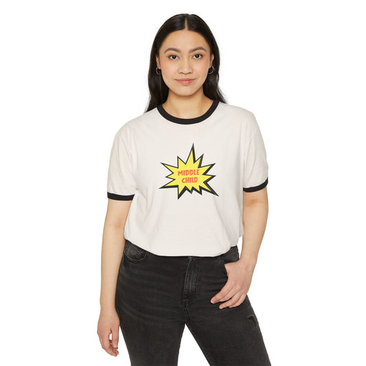 Middle Child Super Hero Ringer T-Shirt