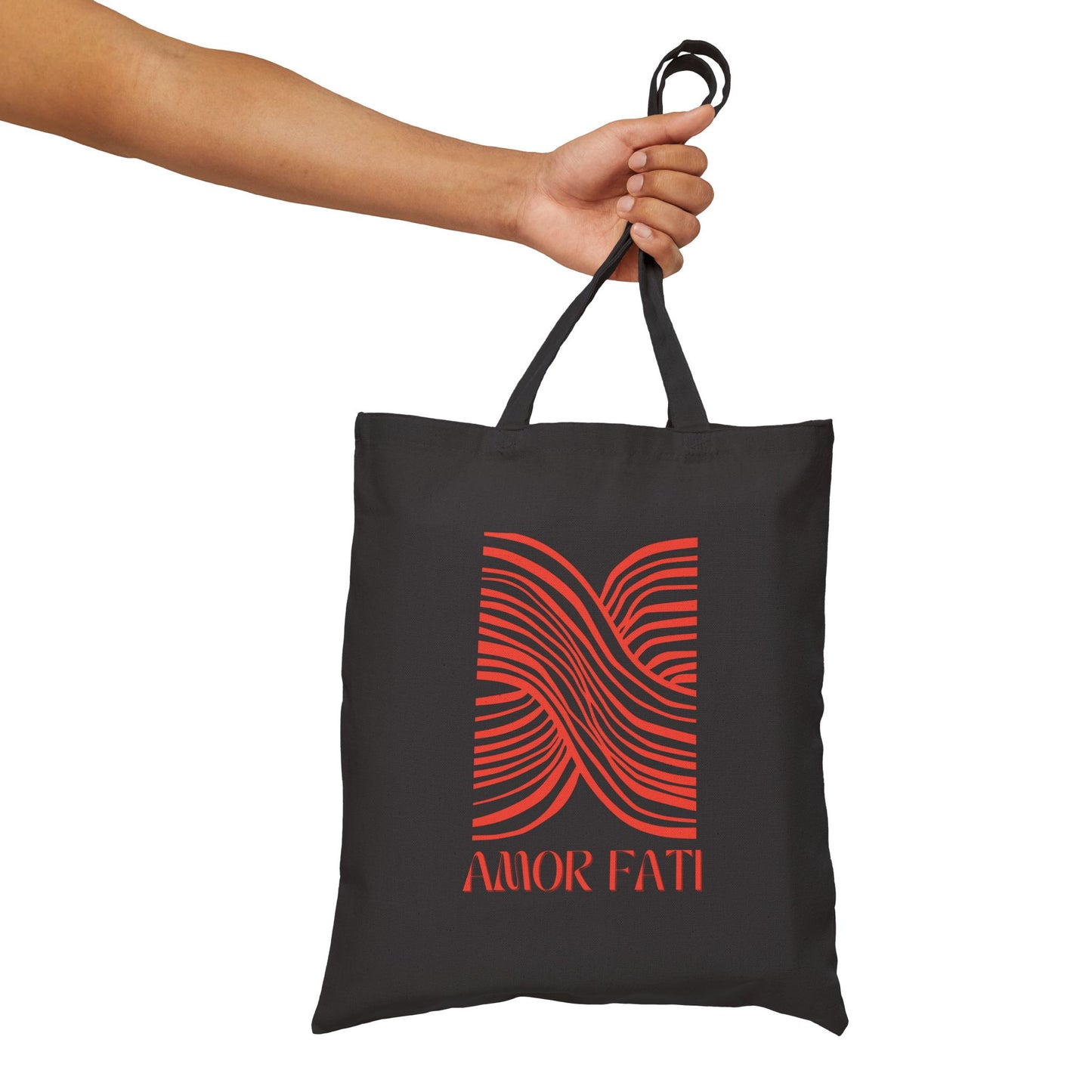 Amor Fati Abstract Tote Bag, RED