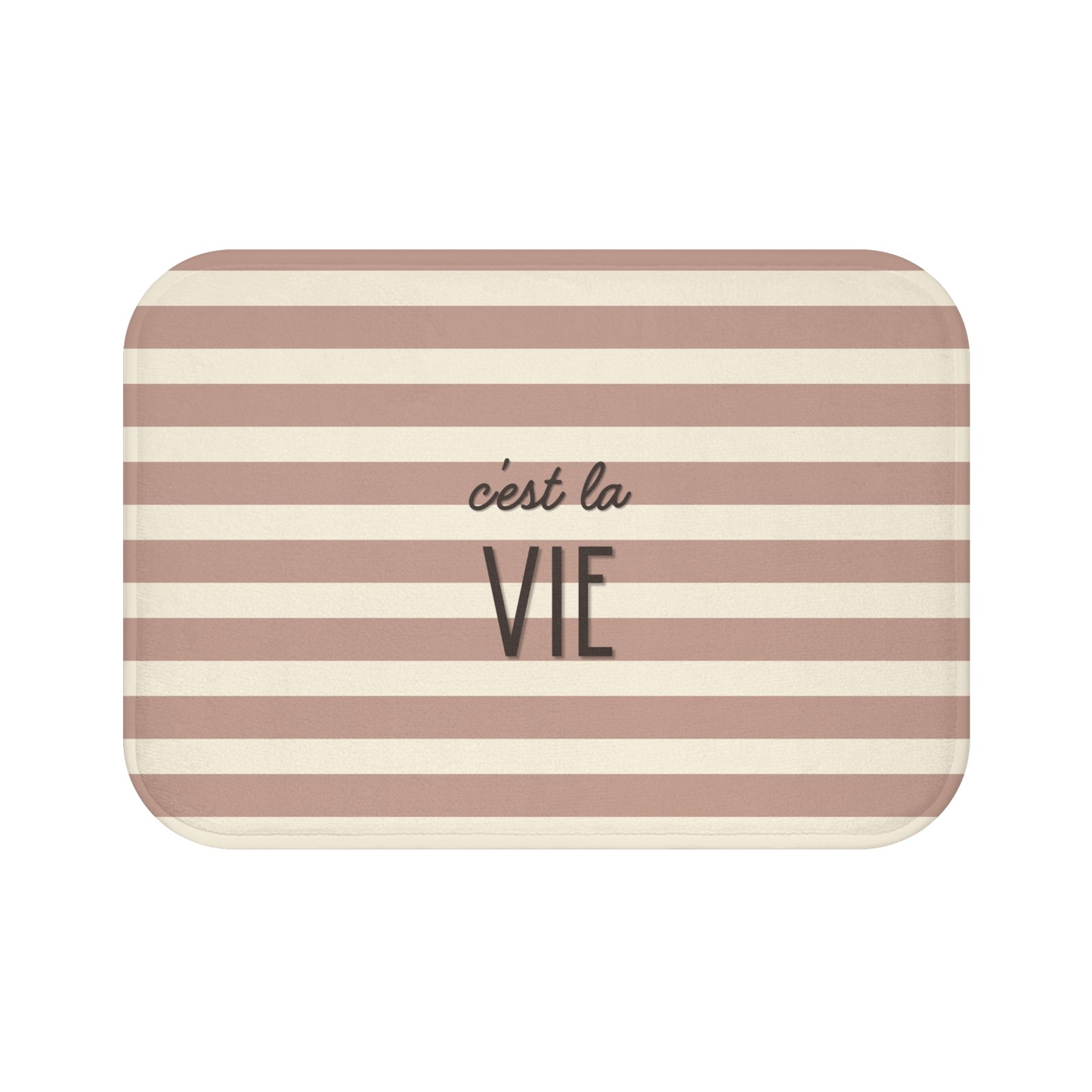 C'est la VIE Bath Mat |  Neutral Chic Bathroom Decor