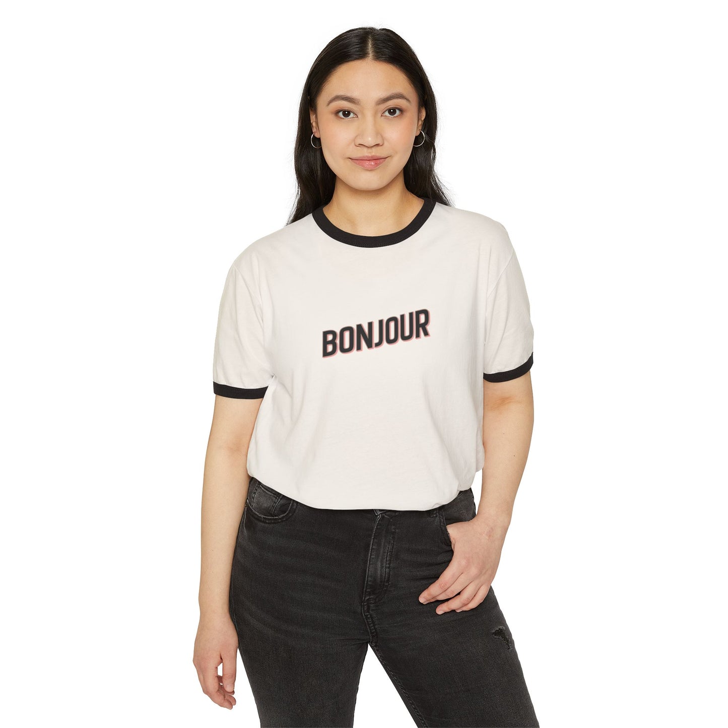  Retro French Graphic Tee, BONJOUR