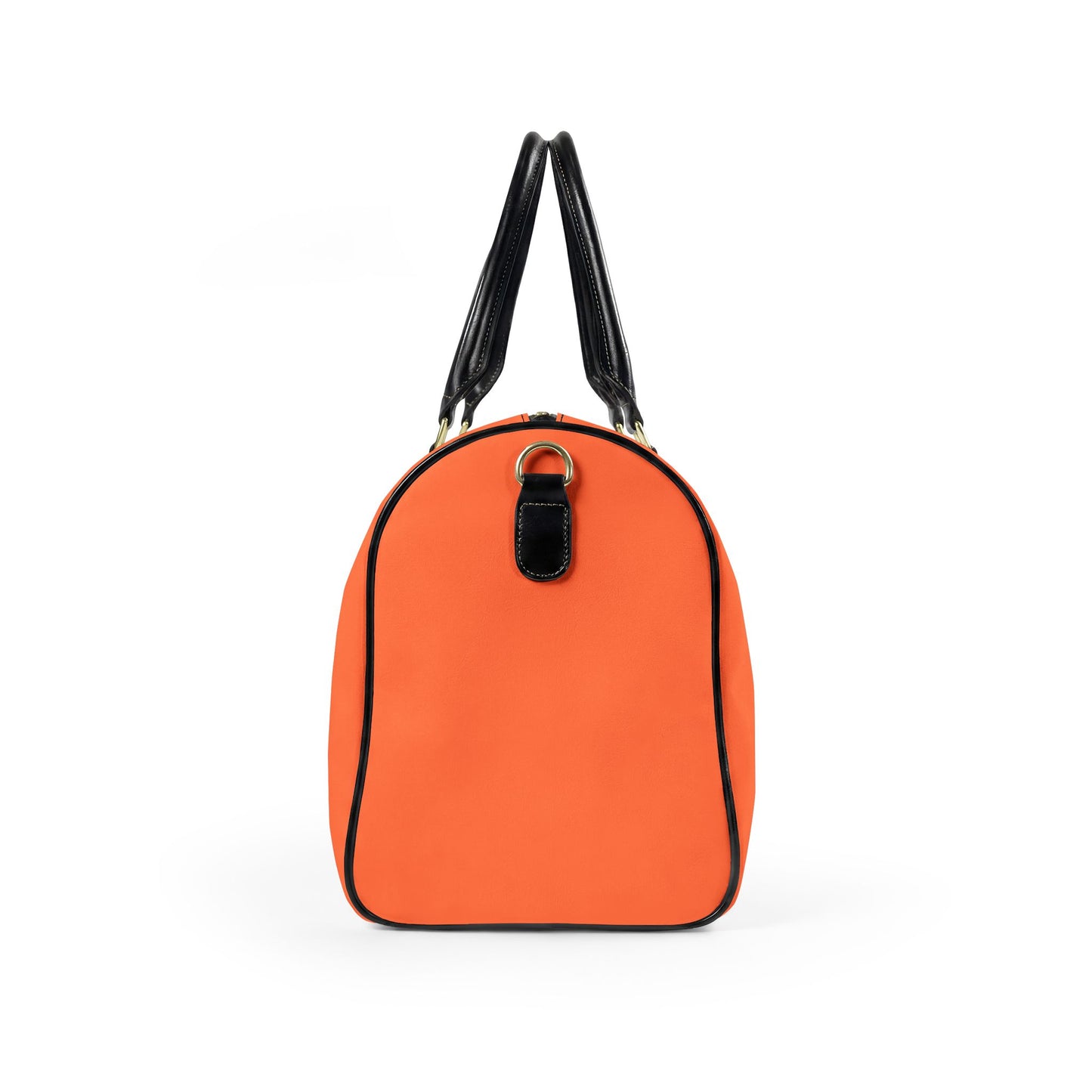 Chic Faux Leather Travel Bag, ORANGE —  'Le Guépard - Wild & Free' Weekender Duffle