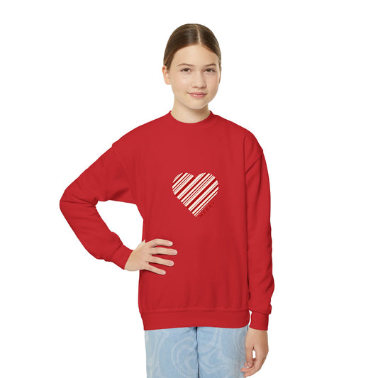 Teen Christmas Sweatshirt, Peppermint Heart