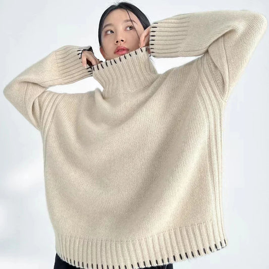 Overized Wool Winter Sweater - ladies 