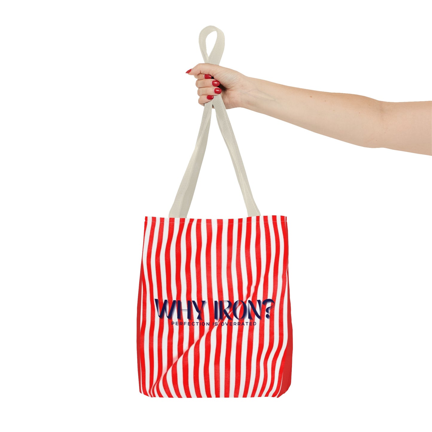 Humourous Preppy Tote Bag - "Why Iron" Bag