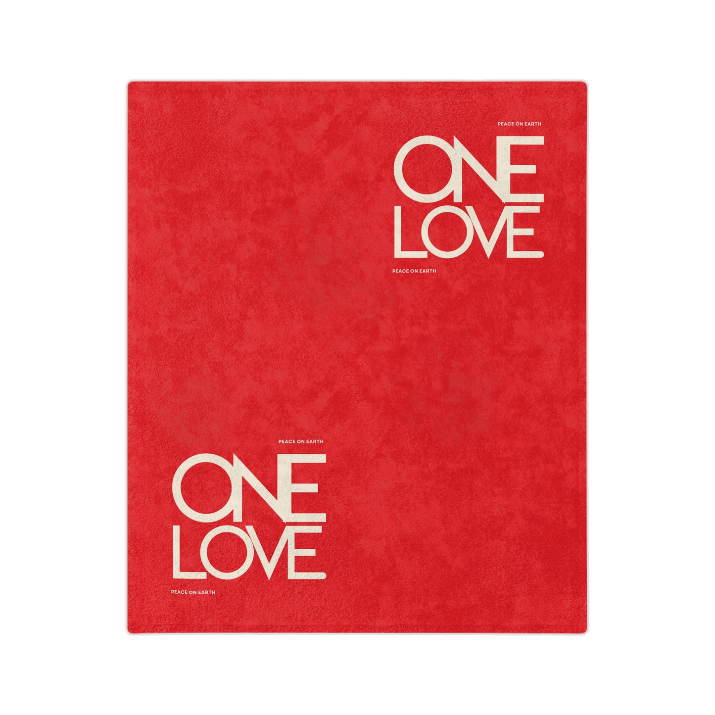 ONE LOVE, peace on earth, Holiday Velveteen Blanket