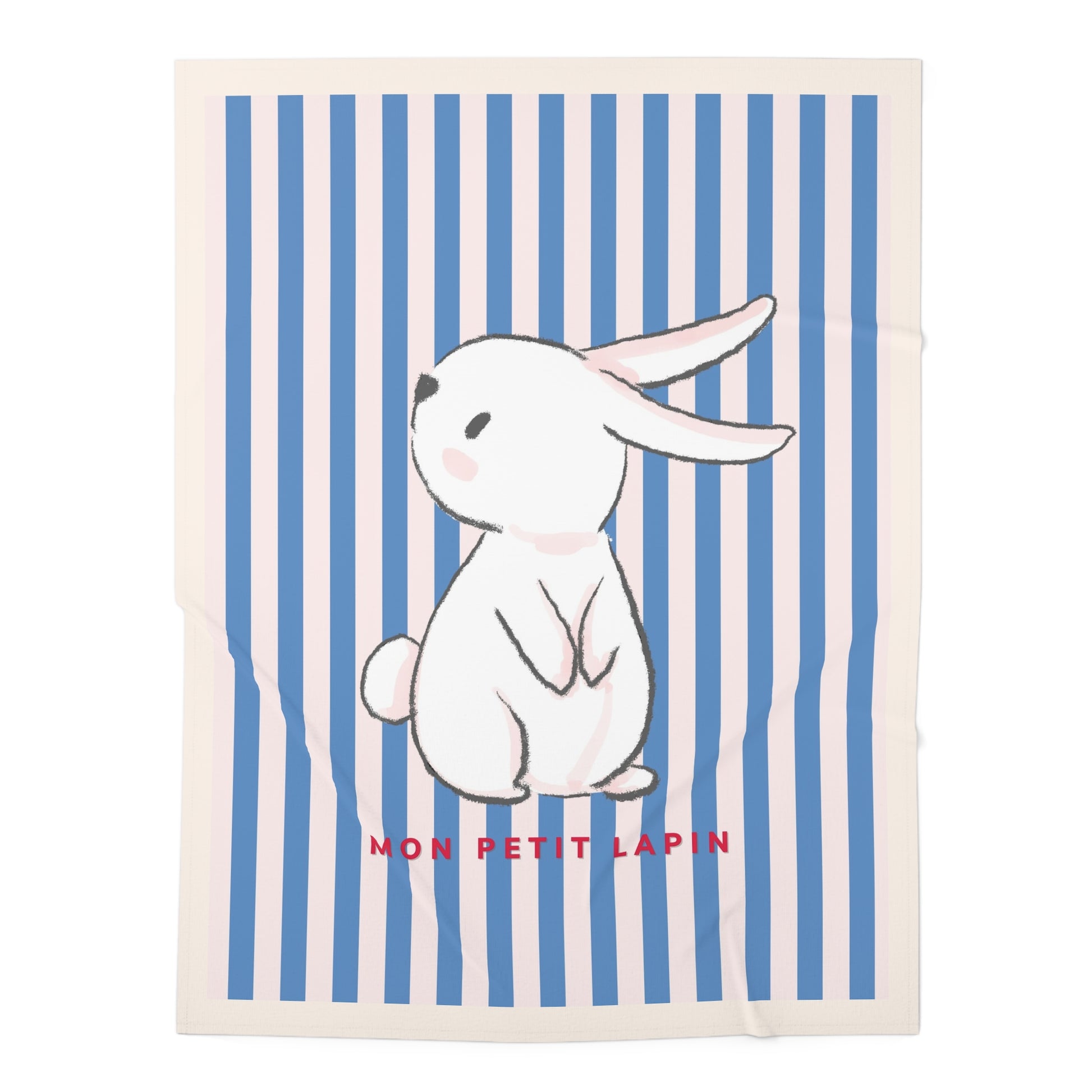 Blue Striped Baby Boy Blanket - My Little Bunny