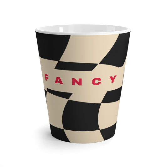 Fancy Latte Mug, Black and Cream pattern