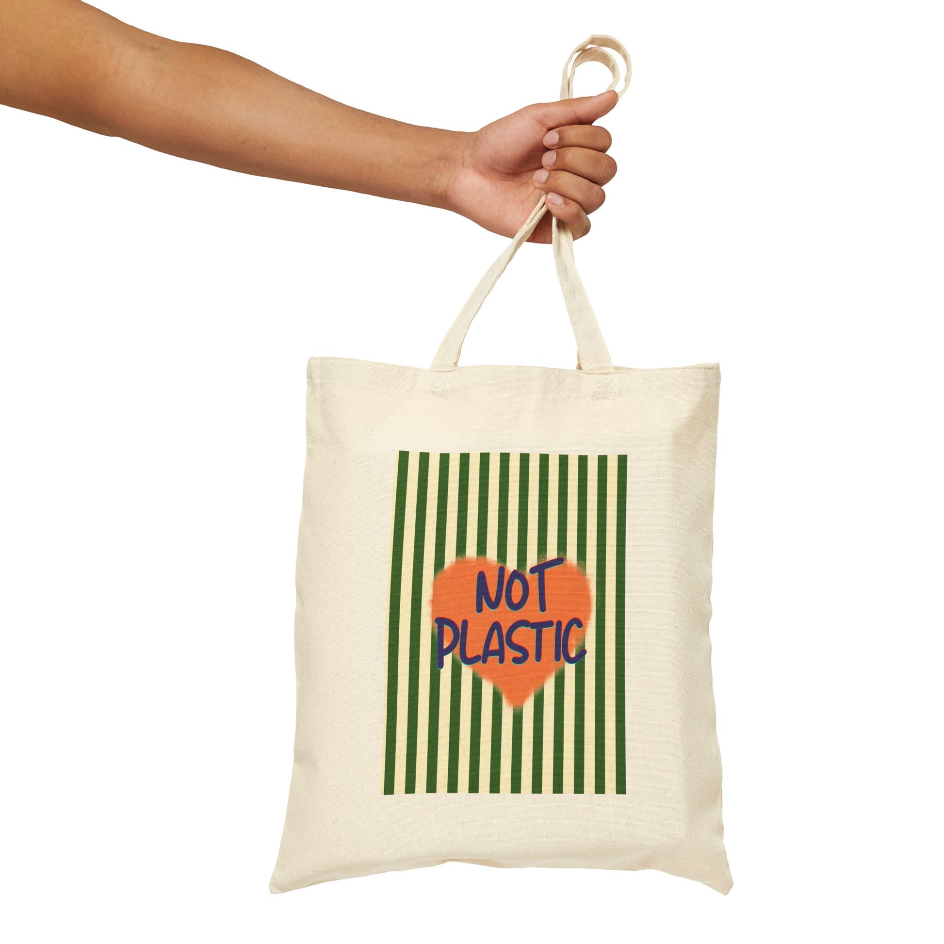Eco-Friendly "Not Plastic"  Cotton Canvas Tote Bag