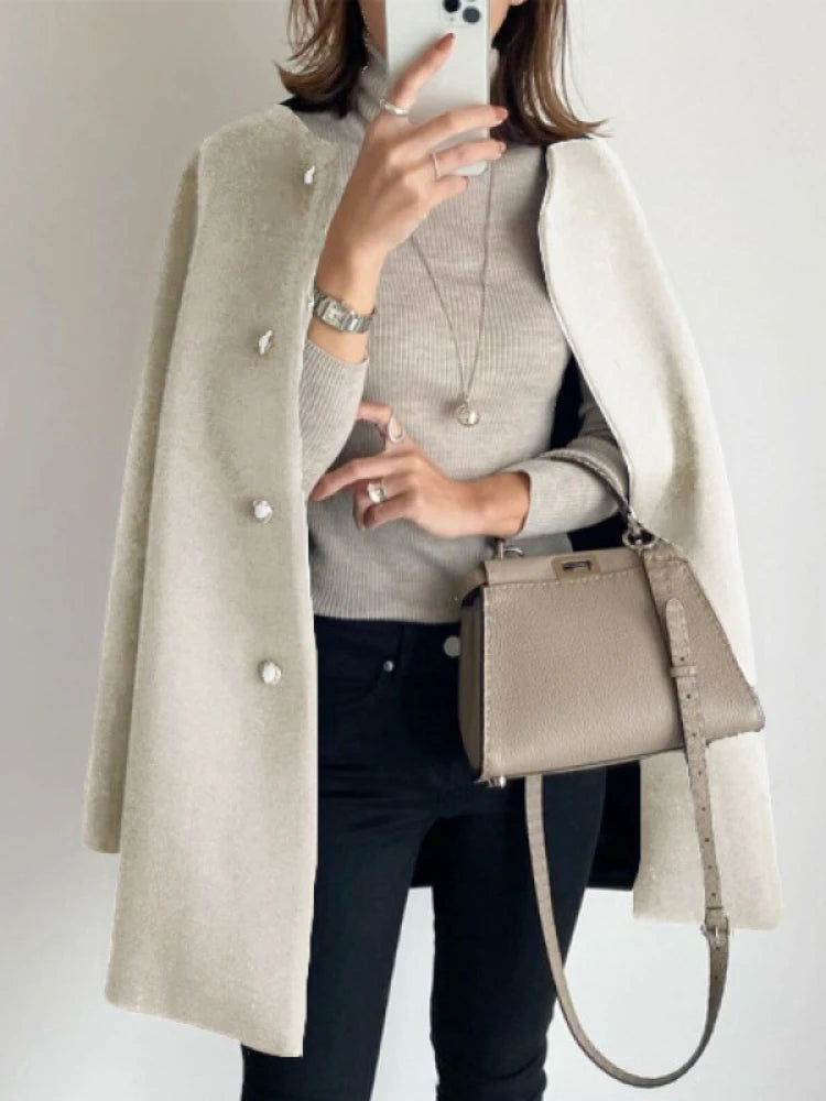 Elegant Wool Women's Overcoat