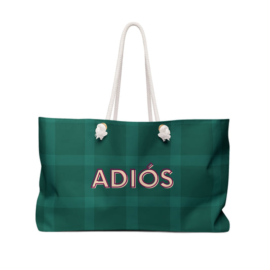 Green Plaid Weekender Bag Tote