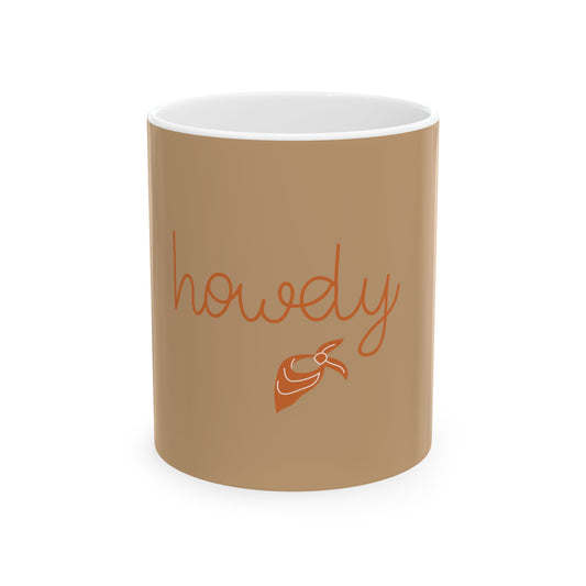 Howdy Coffee Mug, Tan 