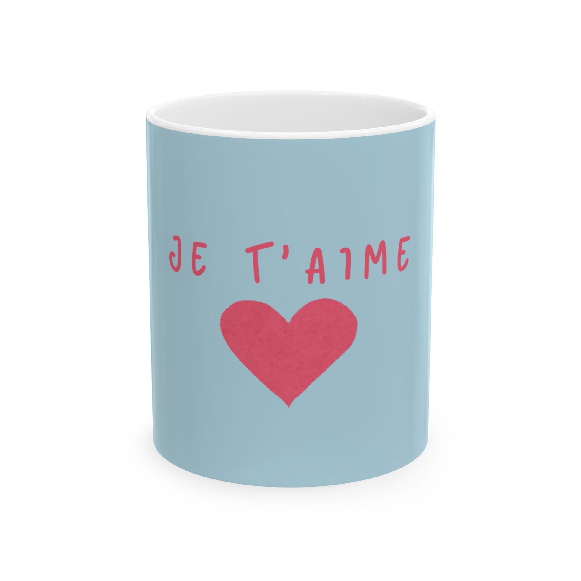 Je T'aime Heart Mug, Couples Gift