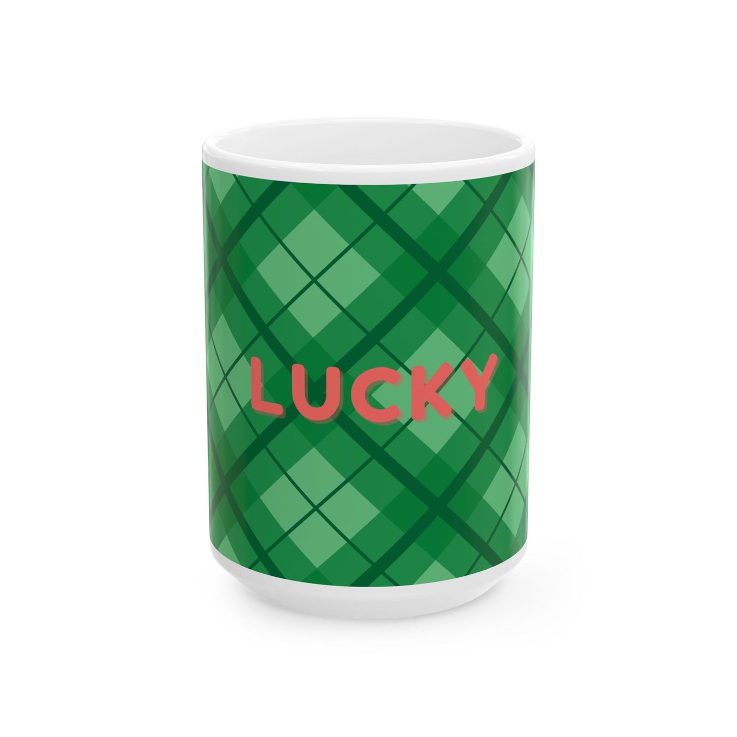 LUCKY Green Ceramic Mug