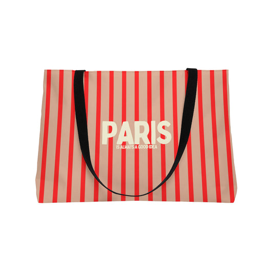 Parisian Weekender Tote Bag, RED