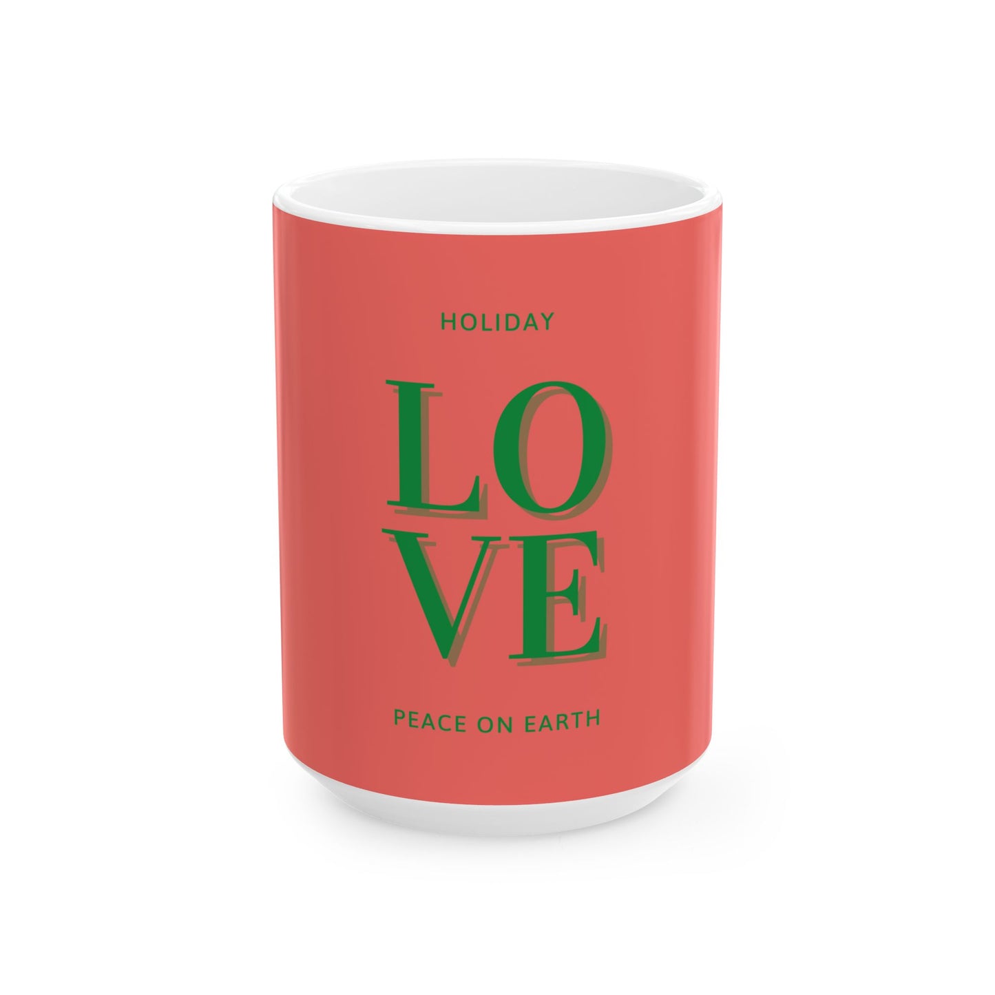 Peace on Earth Holiday Mug, Watermelon 