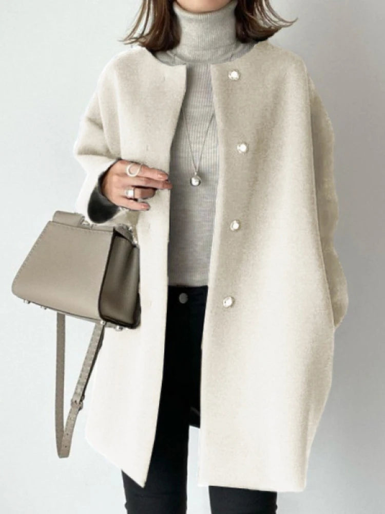 Elegant Wool Women's Overcoat