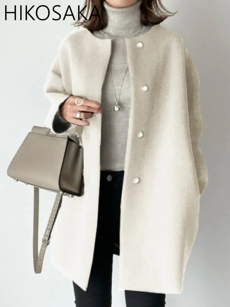 Elegant Wool Women's Overcoat