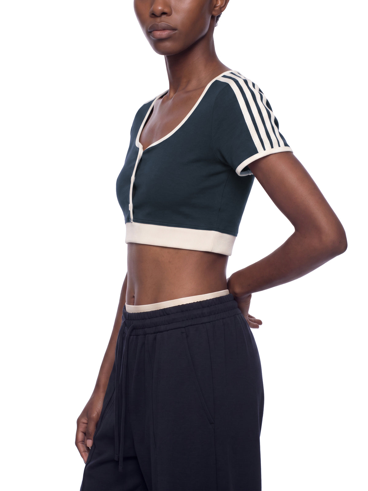 Oui Oui Women’s Crop Ringer T-Shirt