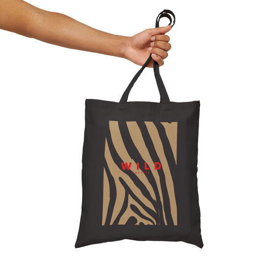 Zebra Print Canvas Tote Bag, WILD and Free