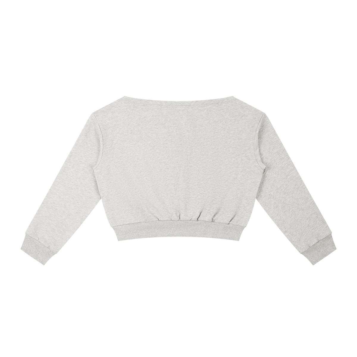 Light gray cropped sweater on a white background