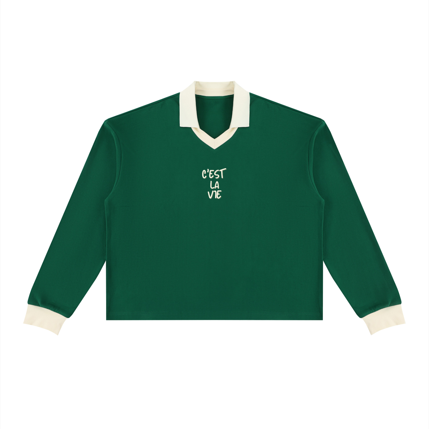 C'est la Vie  V-Neck Long Sleeve Sweatshirt