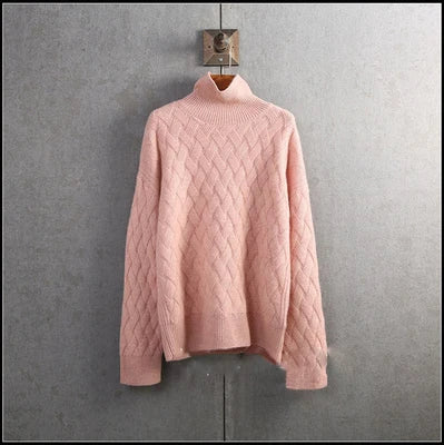 Luxe Ladies Wool Turtleneck | Pale Pink + Neutral Colors