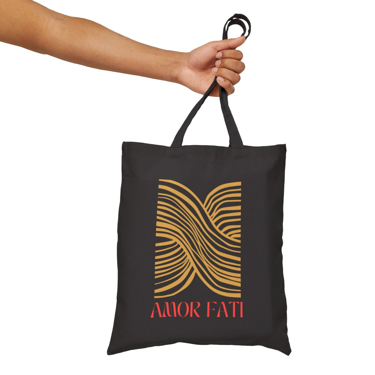 Amor Fati Black Canvas Tote