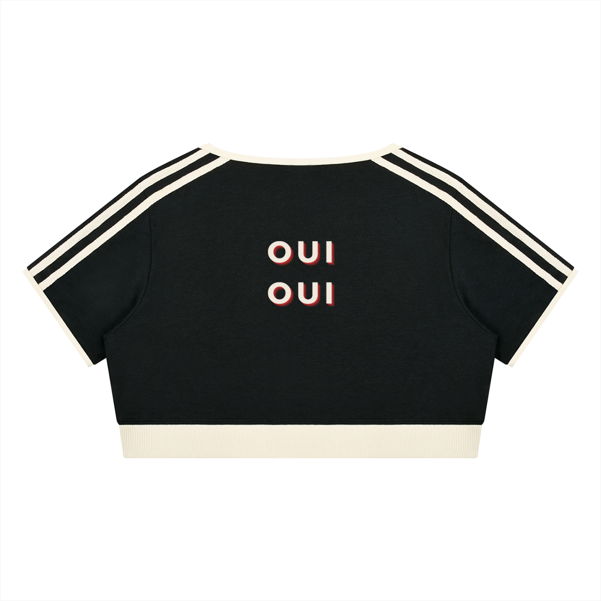 Oui Oui Women’s Crop Ringer T-Shirt